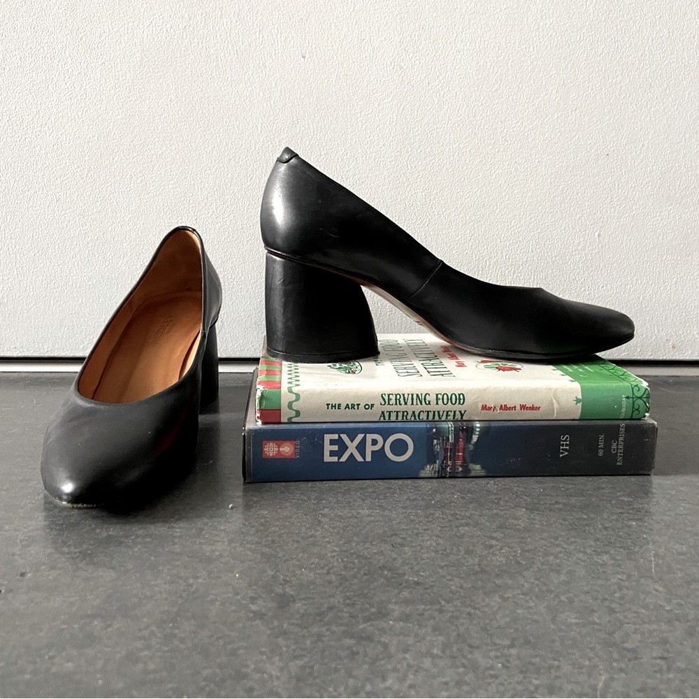 Audley London black block heel pump